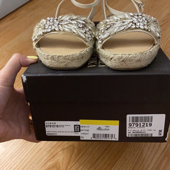 Badgley Mischka Embellished Open Toe Espadrilles - Picture 6 of 7